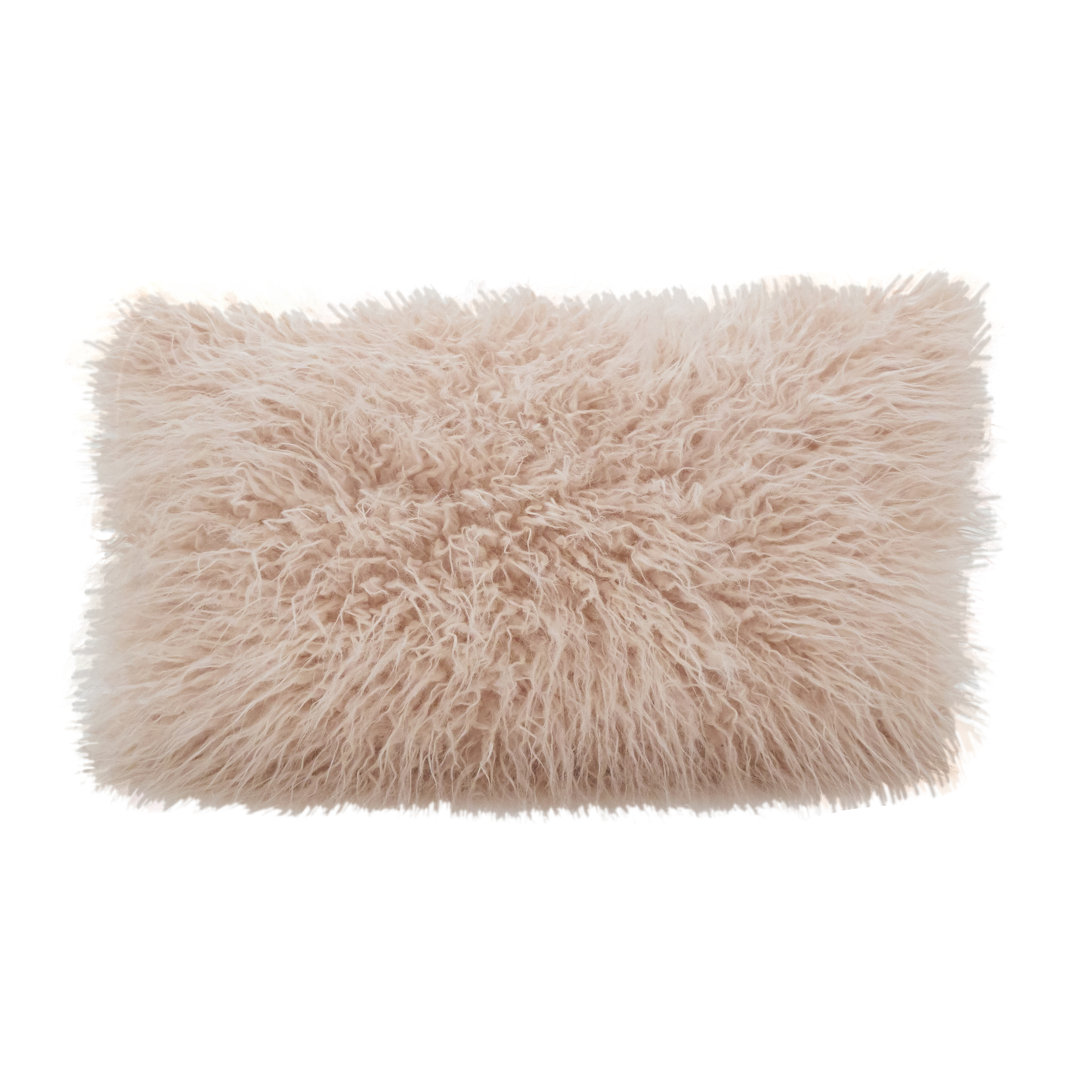  Rectangular Faux Fur Pillow Cover & Insert